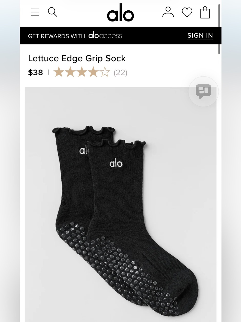 NWT Authentic ALO Yoga Women's Lettuce Edge Socks & Alo gift bag